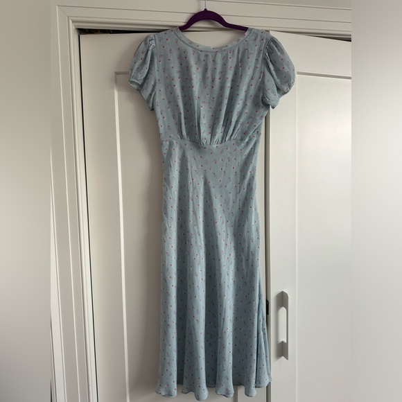 NWT LoveShackFancy Meg Midi Dress blue ribbon size small - Picture 5 of 5
